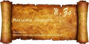 Maruska Zsanett névjegykártya